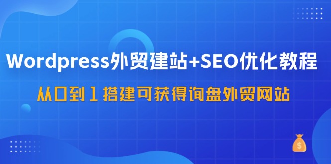 WordPress外贸建站+SEO优化教程，从0到1搭建可获得询盘外贸网站(57节课)-Z网创