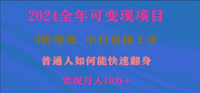 2024全年可变现项目，一天收益至少2000+，小白上手快，普通人就要利用互…-Z网创