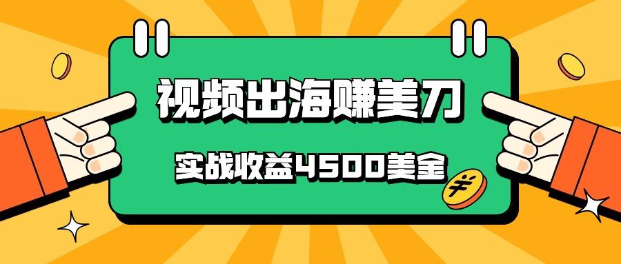 国内爆款视频出海赚美刀,实战收益4500美金,批量无脑搬运,无需经验直接上手-Z网创