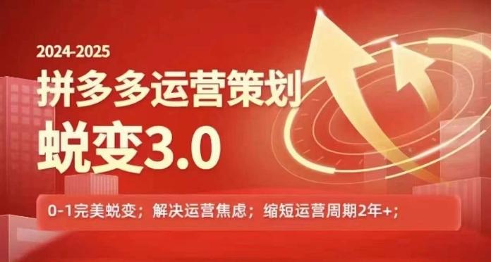 2024-2025拼多多运营策略蜕变3.0,0~1完美蜕变,解决信息焦虑-Z网创