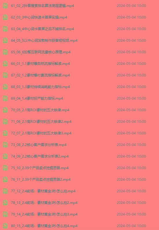 图片[4]-2024单品正价起号，直播素材投流选品：选品课+投流课+素材课+卡首屏/100节-Z网创