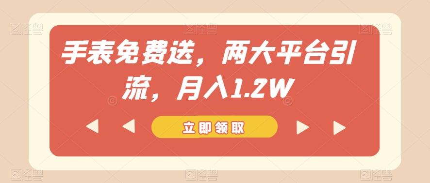 手表免费送,两大平台引流,月入1.2W【揭秘】