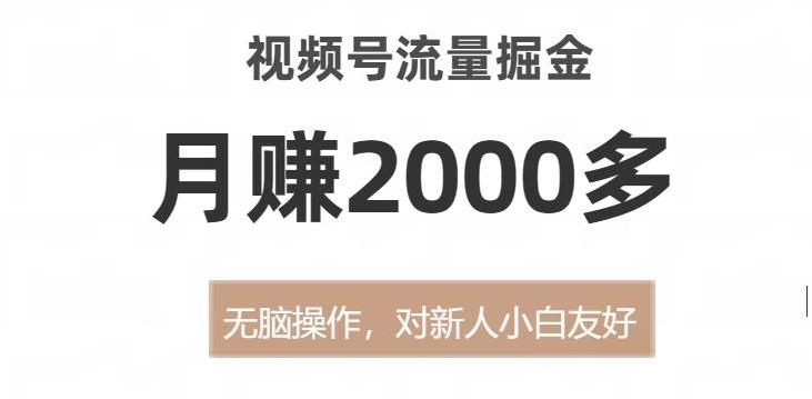 视频号流量掘金，无脑操作，对新人小白友好，月赚2000多【揭秘】-Z网创