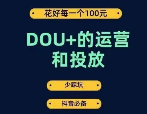 DOU+的运营和投放，花1条DOU+的钱，成为DOU+的投放高手，少走弯路不采坑-Z网创