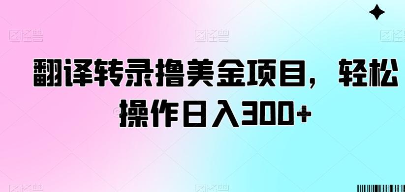 翻译转录撸美金项目,轻松操作日入300+【揭秘】-Z网创