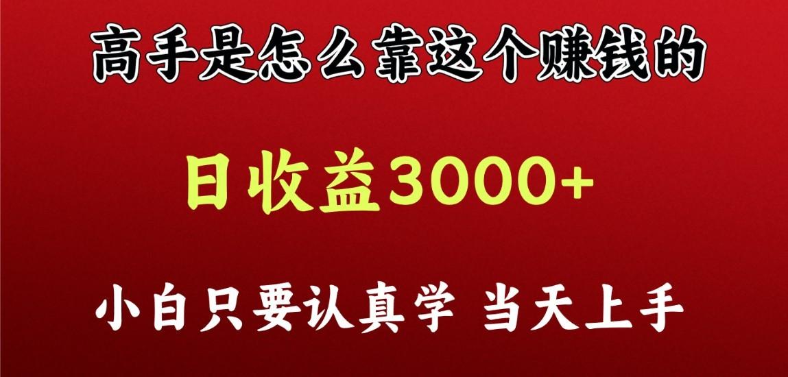 看高手是怎么赚钱的，一天收益至少3000+以上，小白当天上手-Z网创