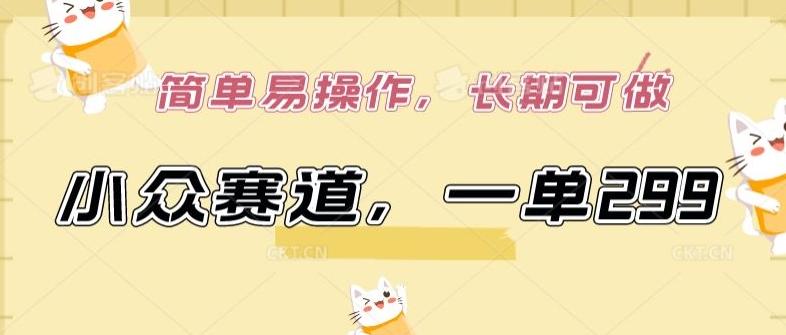 小众赛道,一单299.简单易操作,长期可做【揭秘】-Z网创