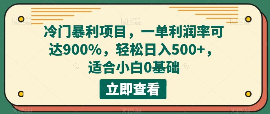 冷门暴利项目,一单利润率可达900%,轻松日入500+,适合小白0基础-Z网创