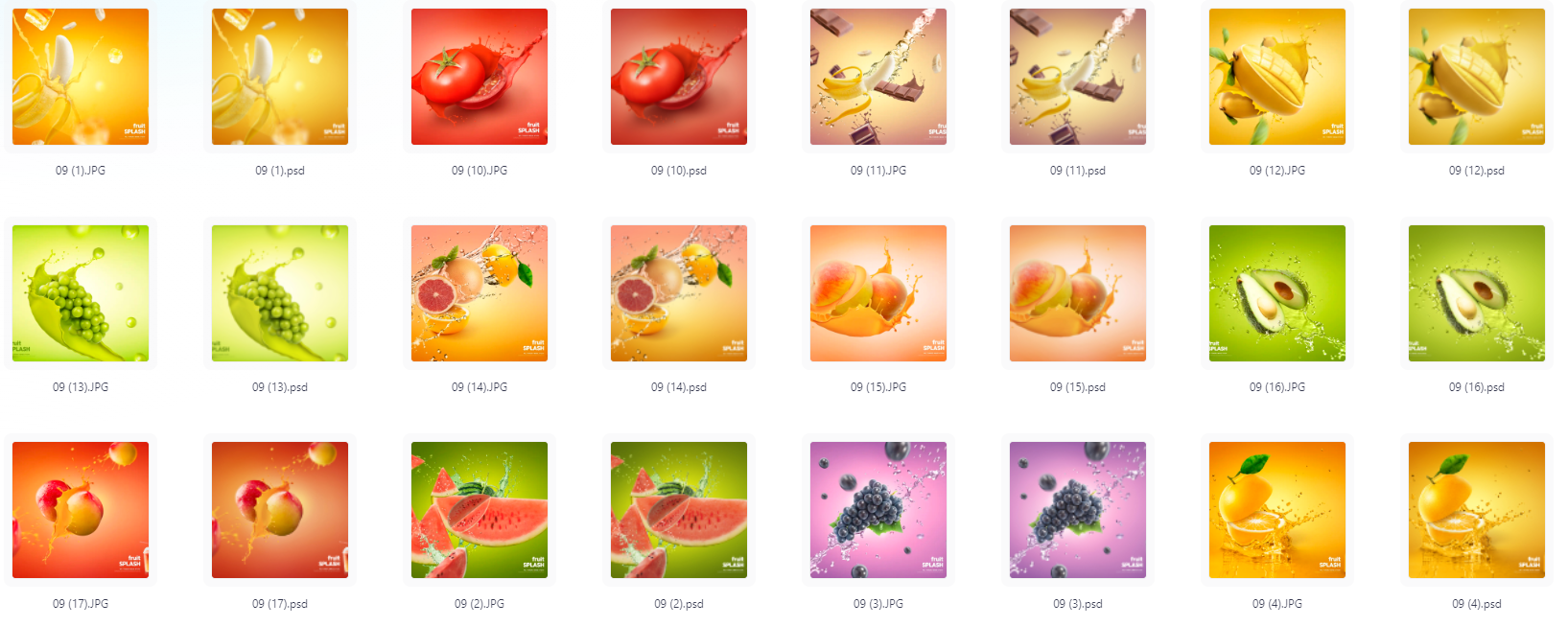 餐饮水果PS模版设计素材17款-Z网创