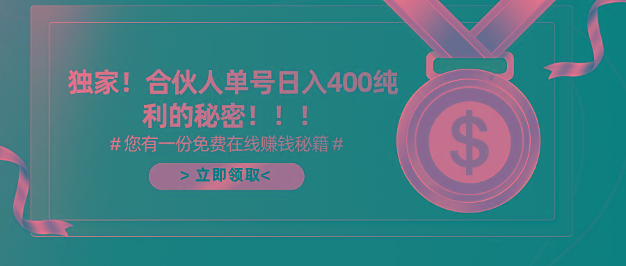 (10028期)合伙人广告撸金最新玩法,每天单号400纯利-Z网创