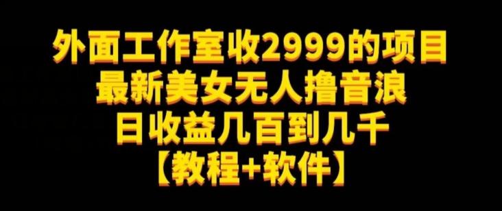 外面工作室收2999的项目最新美女无人撸音浪日收益几百到几千【教程+软件】(仅揭秘)-Z网创