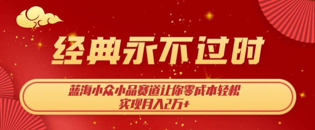 经典永不过时，蓝海小众小品赛道，让你零成本轻松实现月入2万+-Z网创