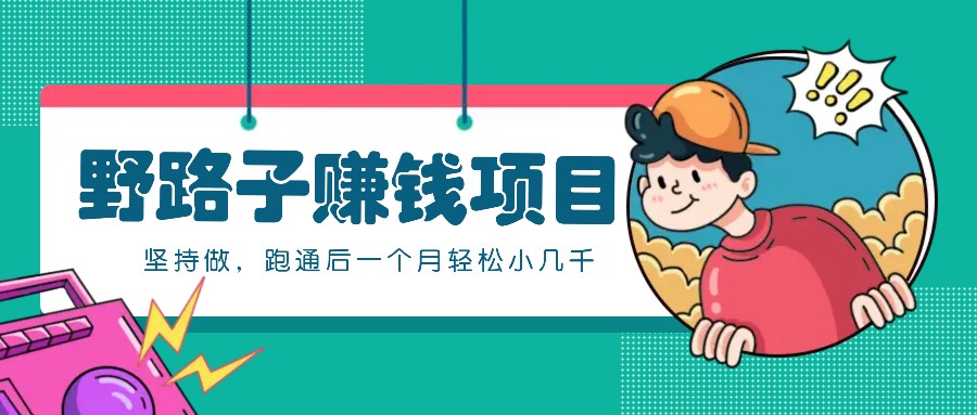 一个人就能操作的野路子赚钱项目,零成本零门槛坚持做,跑通后一个月小几千!-Z网创