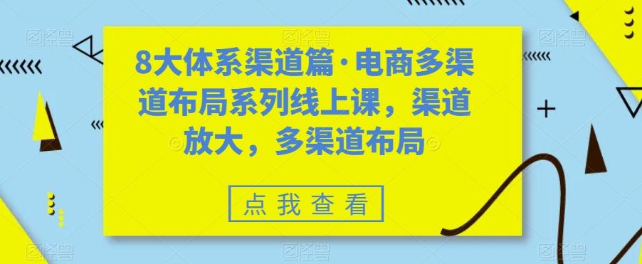 8大体系渠道篇·电商多渠道布局系列线上课,渠道放大,多渠道布局-Z网创