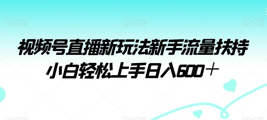 视频号直播新玩法新手流量扶持小白轻松上手日入600+【揭秘】-Z网创