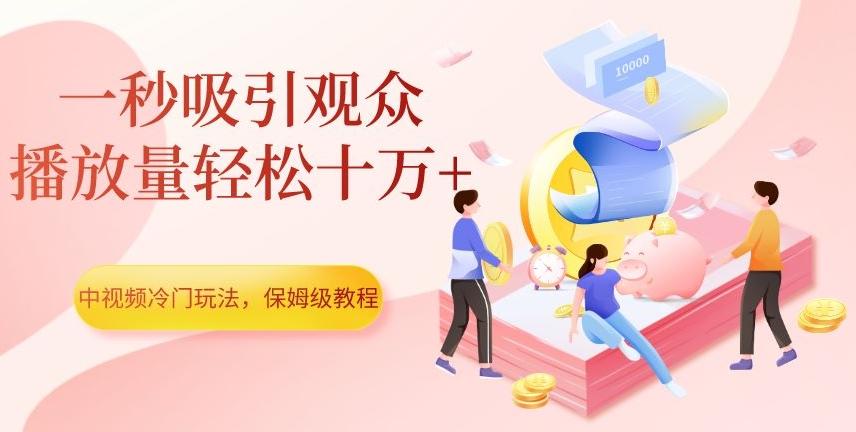 中视频冷门玩法，一秒吸引观众，播放量轻松十万+，保姆级教程【揭秘】-Z网创