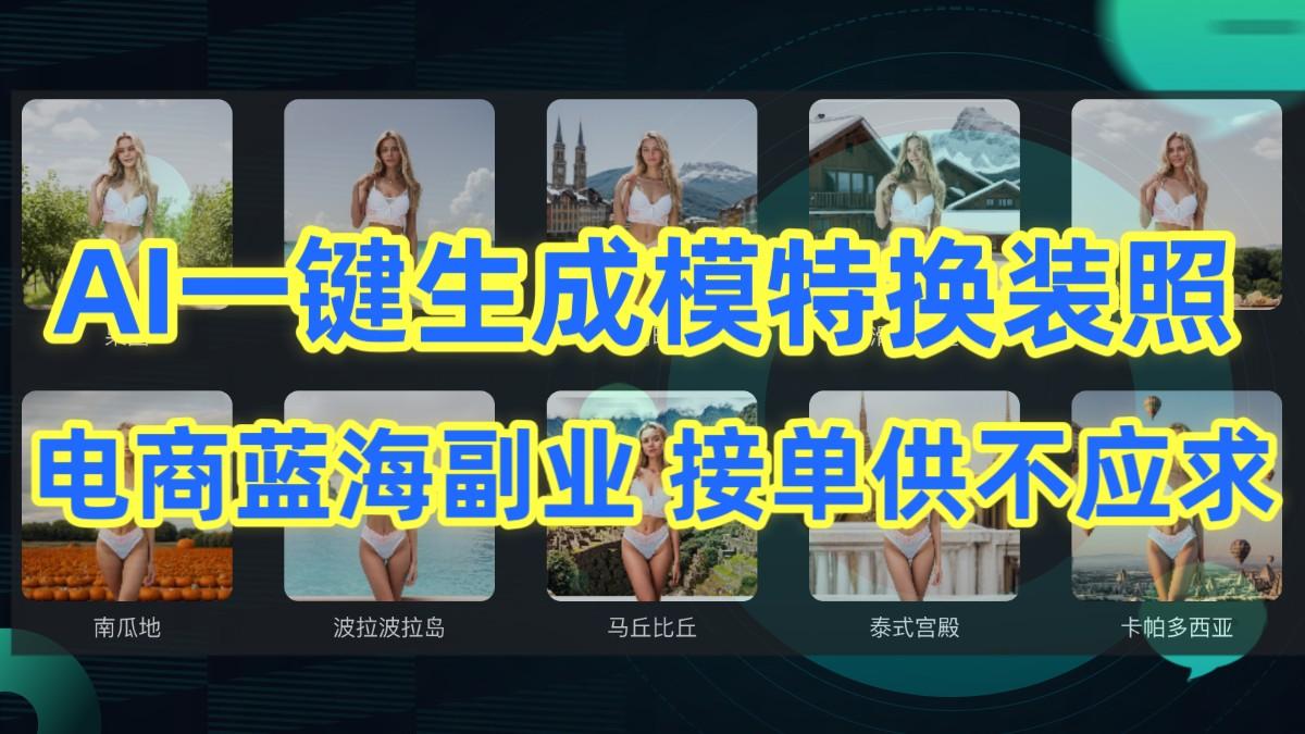 AI制作一键生成模特换装照,电商蓝海副业,接单供不应求-Z网创