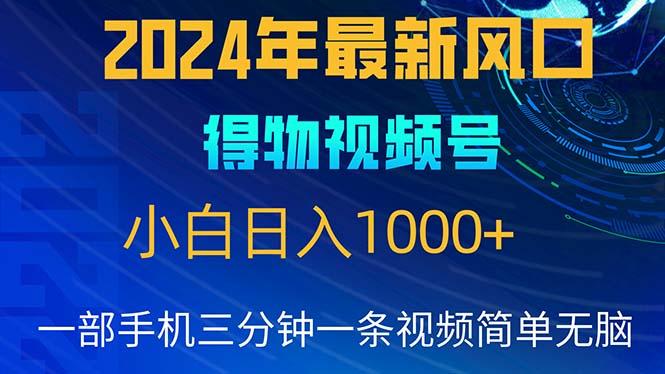 2024年5月最新蓝海项目，小白无脑操作，轻松上手，日入1000+-Z网创