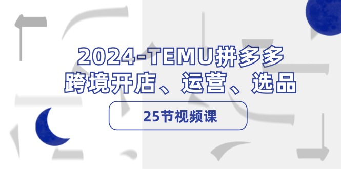 2024-TEMU拼多多·跨境开店、运营、选品(25节视频课-Z网创