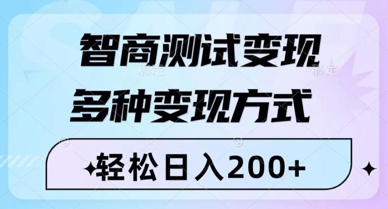 智商测试变现，轻松日入200+，几分钟一个视频，多种变现方式-Z网创