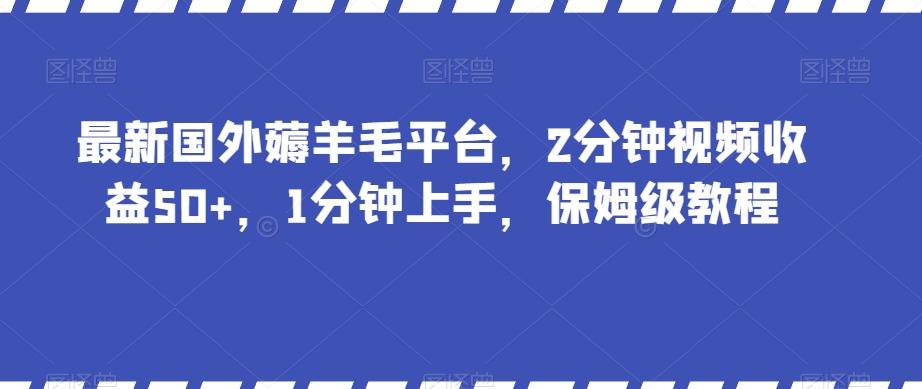 最新国外薅羊毛平台，2分钟视频收益50+，1分钟上手，保姆级教程【揭秘】-Z网创