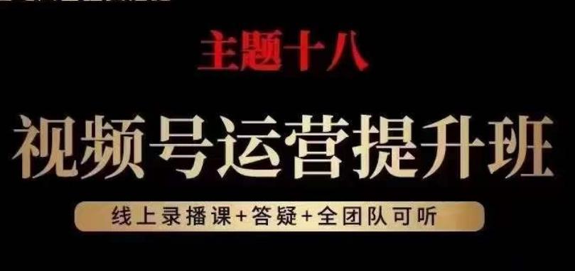 视频号运营提升班，从底层逻辑讲，2023年最佳流量红利！-Z网创