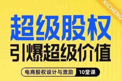 超级股权引爆超级价值,电商股权设计与激励10堂线上课-Z网创
