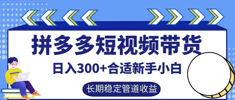 拼多多短视频带货日入300+，实操账户展示看就能学会-Z网创