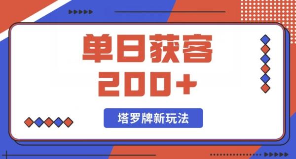每日获客200+暴力塔罗牌玩法-Z网创