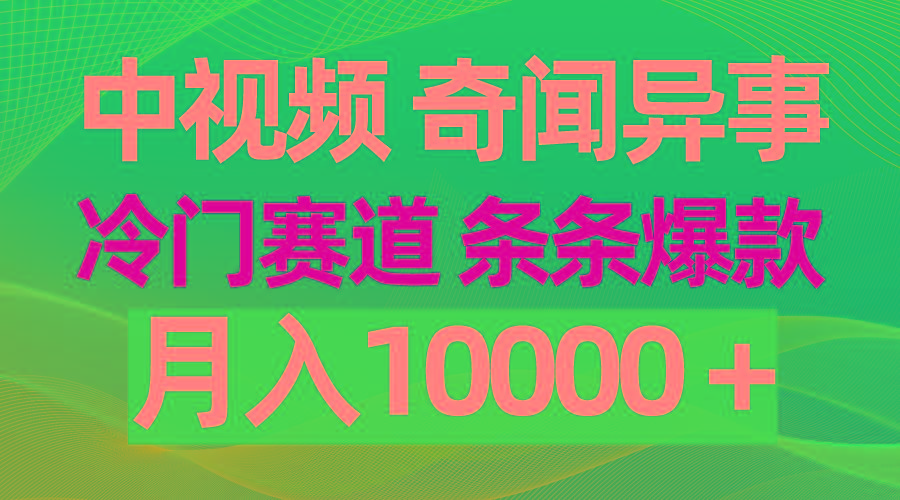 (9627期)中视频奇闻异事，冷门赛道条条爆款，月入10000＋-Z网创