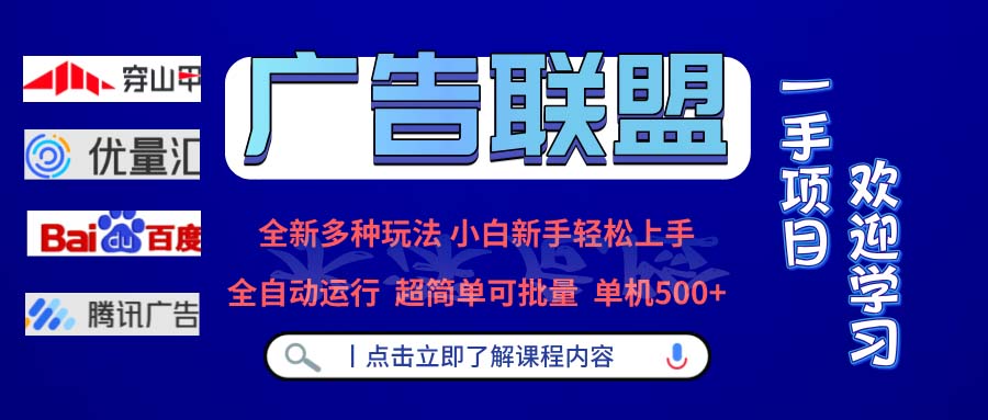 广告联盟 全新多种玩法 单机500+  全自动运行  可批量运行-Z网创