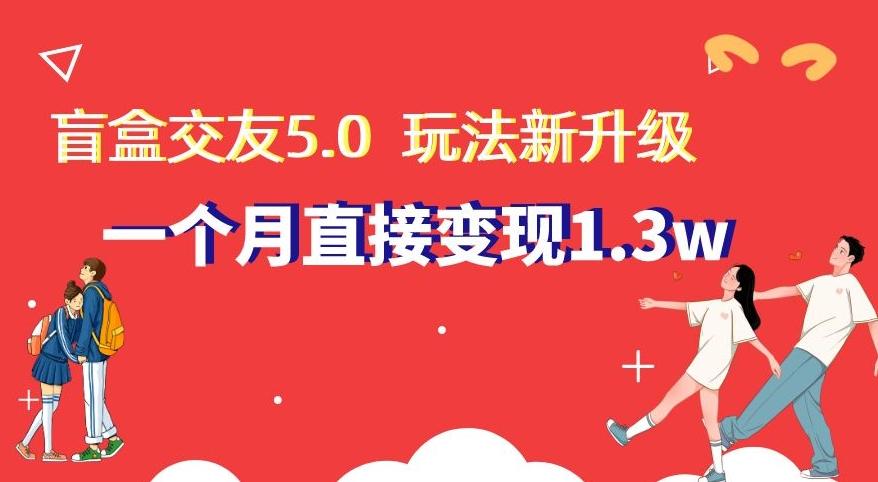 盲盒交友5.0，玩法全新升级，一个月直接变现1.3W，新手小白轻松上手【揭秘】-Z网创