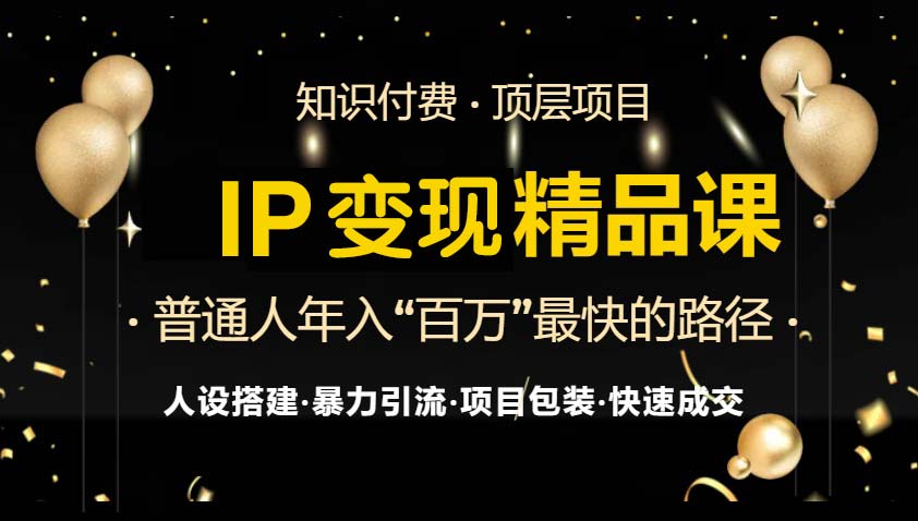 IP变现最新精品课程,知识付费全流程+最强引流术+小白避坑指南-Z网创