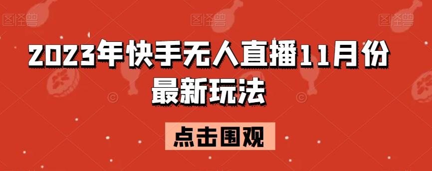 2023年快手无人直播11月份最新玩法-Z网创